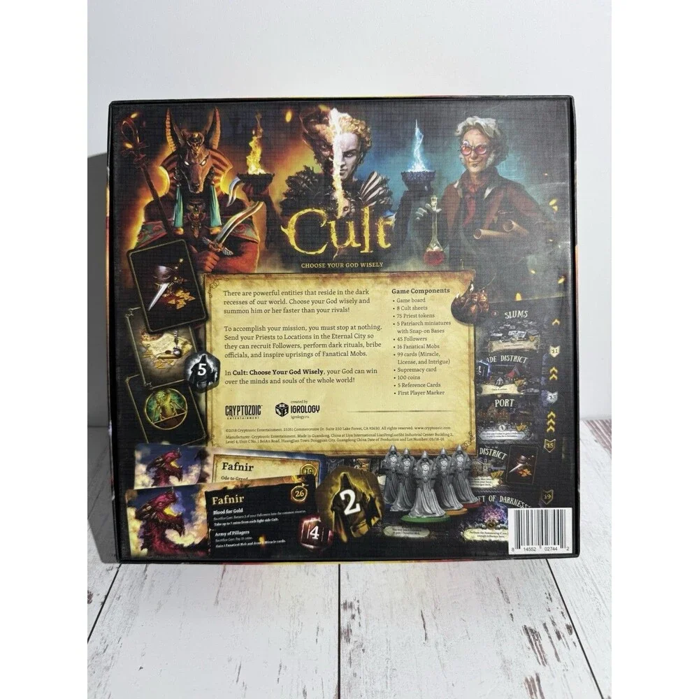 Cryptozoic Entertainment Cult Fantasy Board Game Miniatures 2-5P Ages 12+ 2018